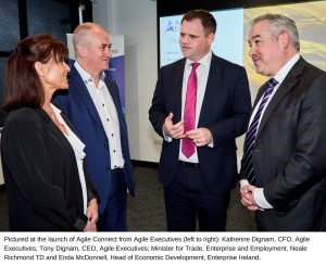 Pictured-at-the-launch-of-Agile-Connect-from-Agile-Executives-left-to-right-Minister-for-Trade-Enterprise-and-Employment-Neale-Richmond-TD-Tony-Dignam-CEO-Agile-Executives-Enda-McDonnell